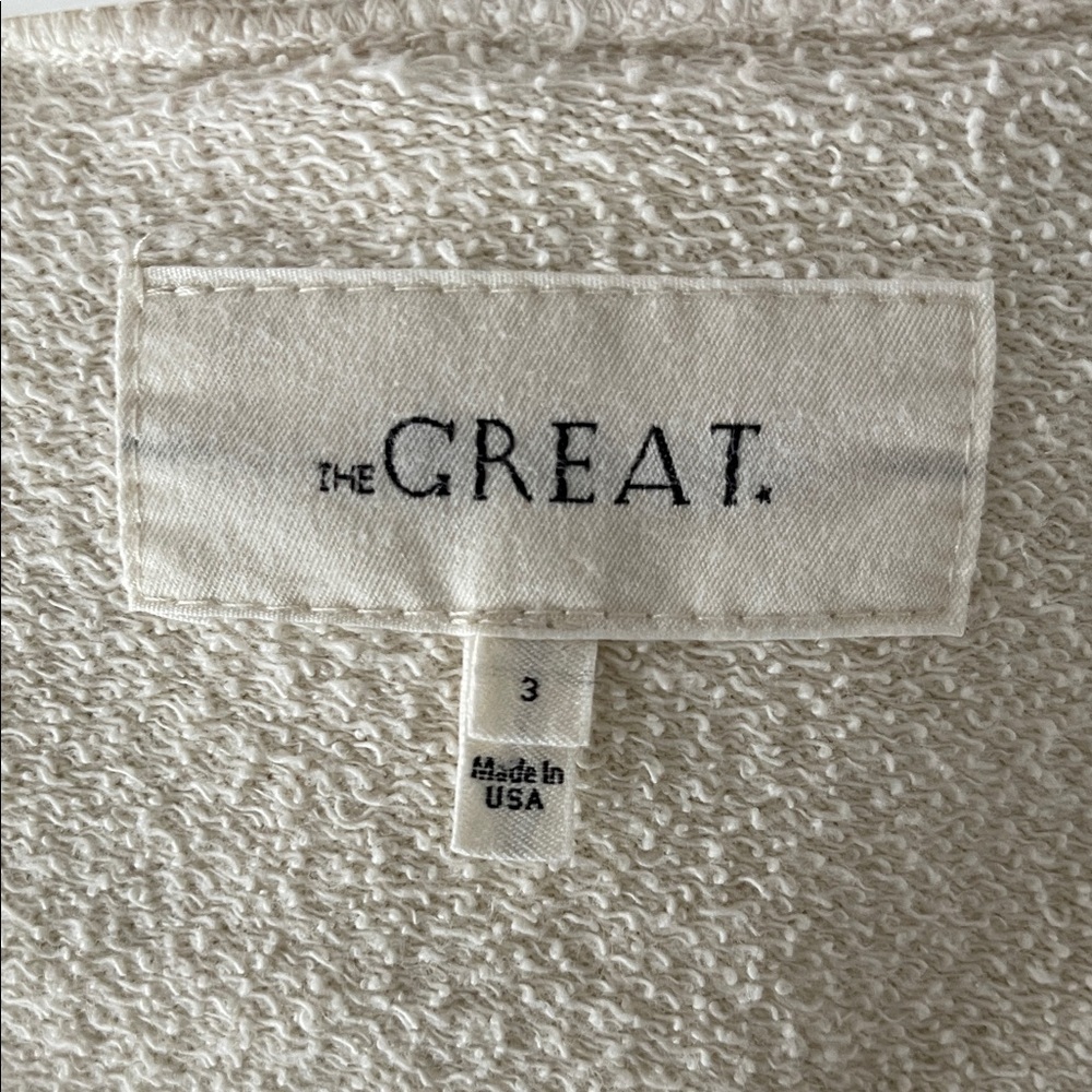 THE GREAT. V-neck cream sweatshirt - Picture 7 of 7